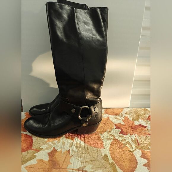 Frye Carson Harness Tall Boots Women's Size 8.5 Black 3470838 - Picture 1 of 6